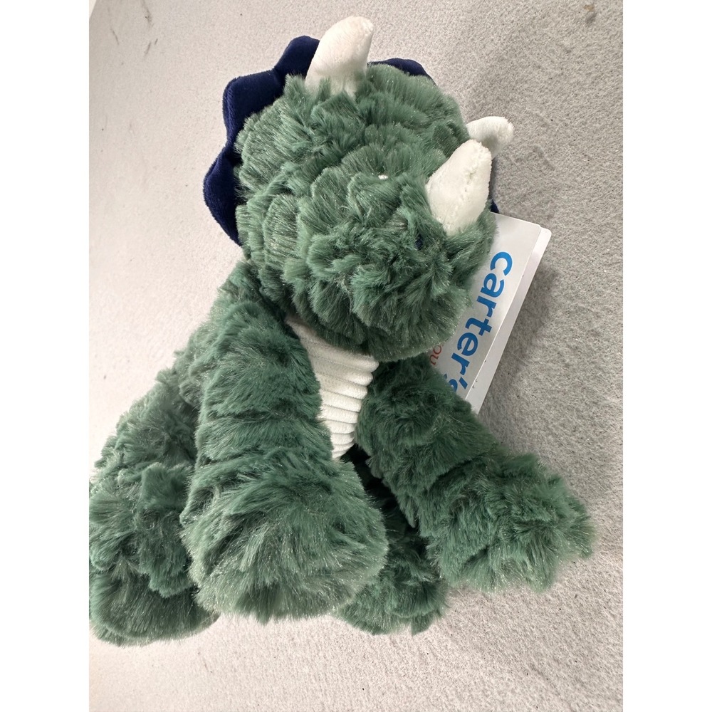 NWT Carters Just One You Green Triceratops Plush Dinosaur Stuffed Animal 68474